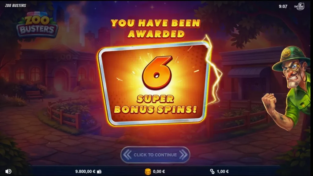 Zoo Busters سلاٹ کا پنک راک تھیم والا انٹرفیس